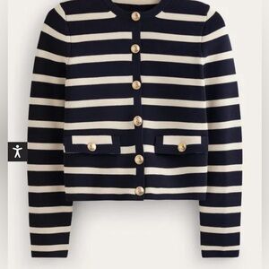 Boden - Holly Knitted Jacket, Navy & Cream Stripe, US Size 10 NWOT